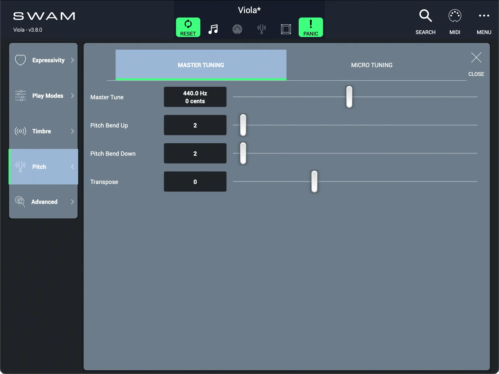 Pitch - Master Tuning